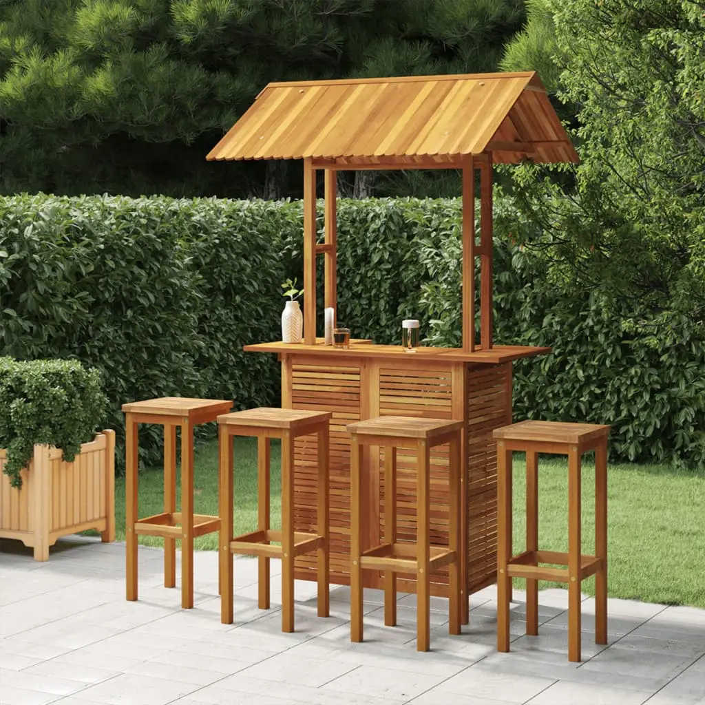 Ensemble de bar de jardin 5 pcs Bois d’acacia solide vidaXL 3116009