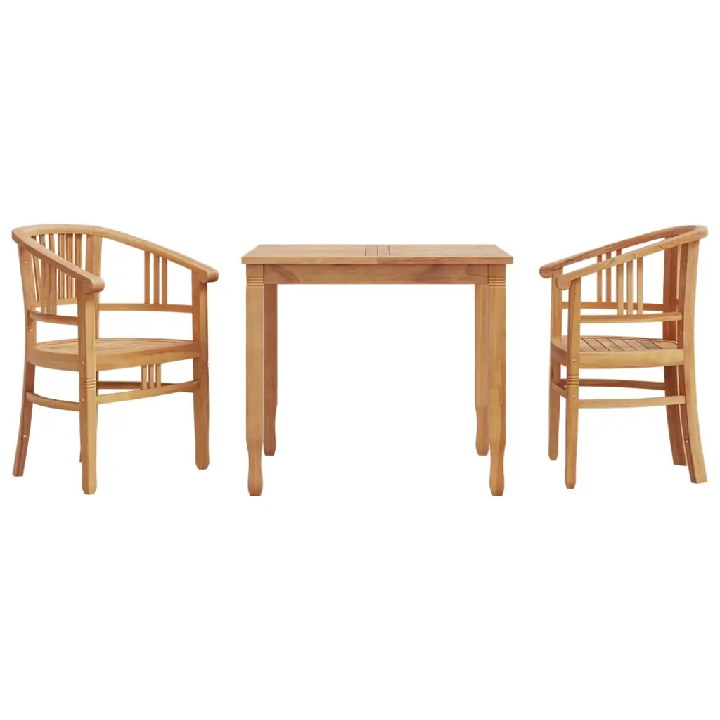 Ensemble de 3 pcs table de jardin avec chaises – mobilier de jardin Bois de teck massif-JU2751
