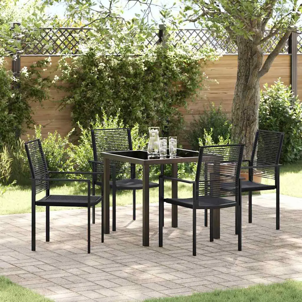 Ensemble de salle à manger pour jardin 5 pcs Noir vidaXL 3379164
