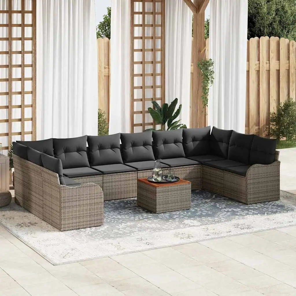 Ensemble canapé de jardin avec Coffre de Rangement Polyrotin Gris – ComfortXL Outdoor Living