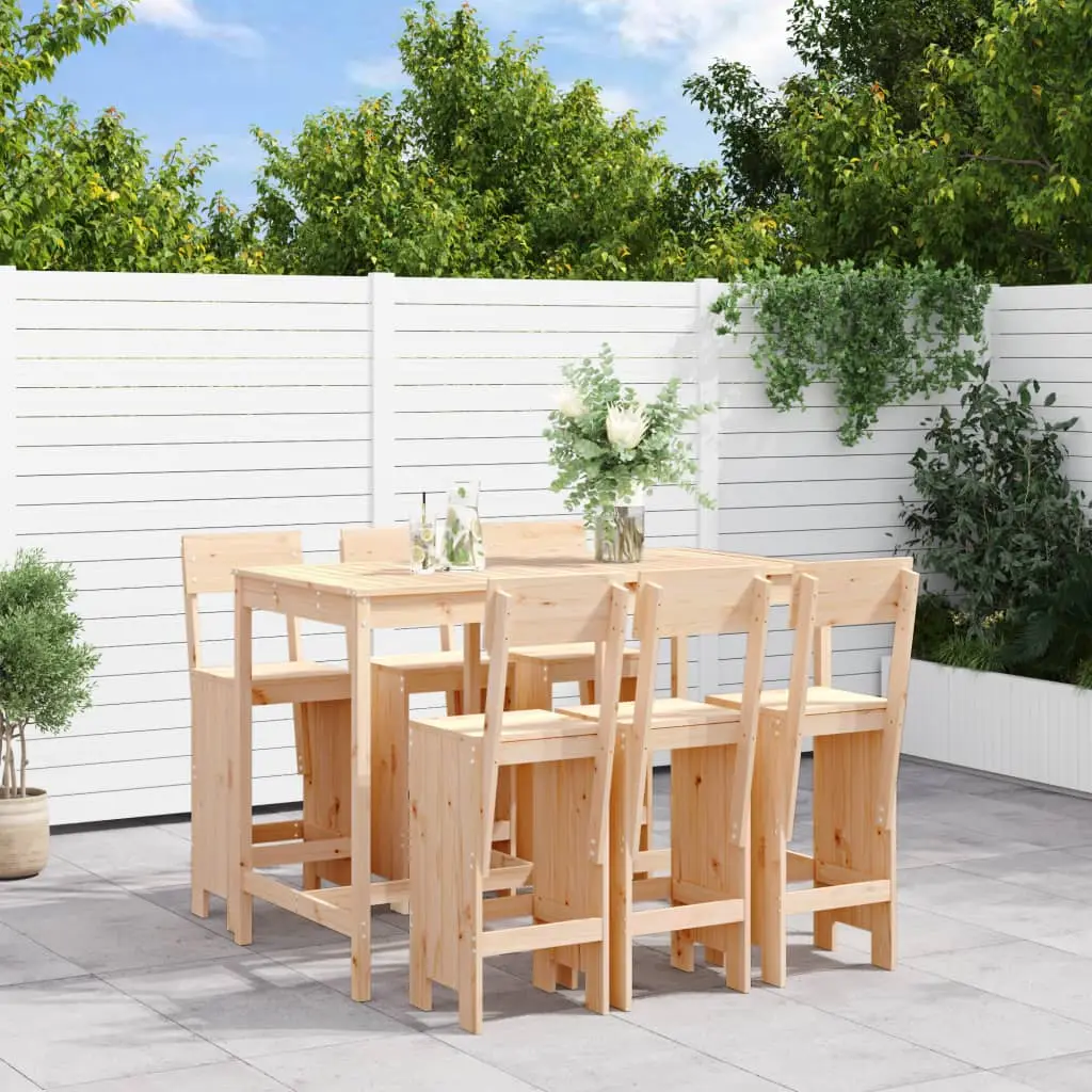 Ensemble de bar de jardin 7 pcs Bois de pin massif vidaXL 3157811
