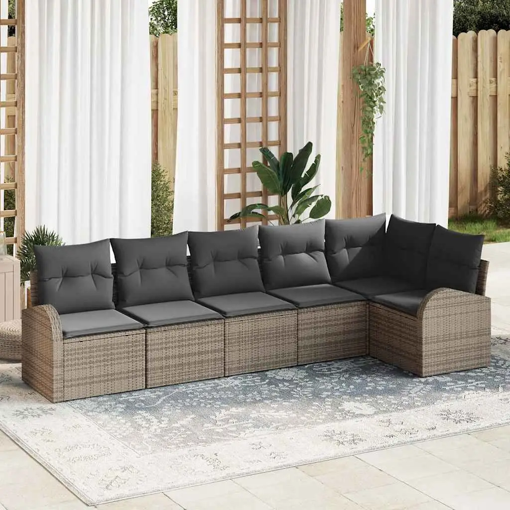 Ensemble de canapé de jardin Gris polyrotin vidaXL 3346059