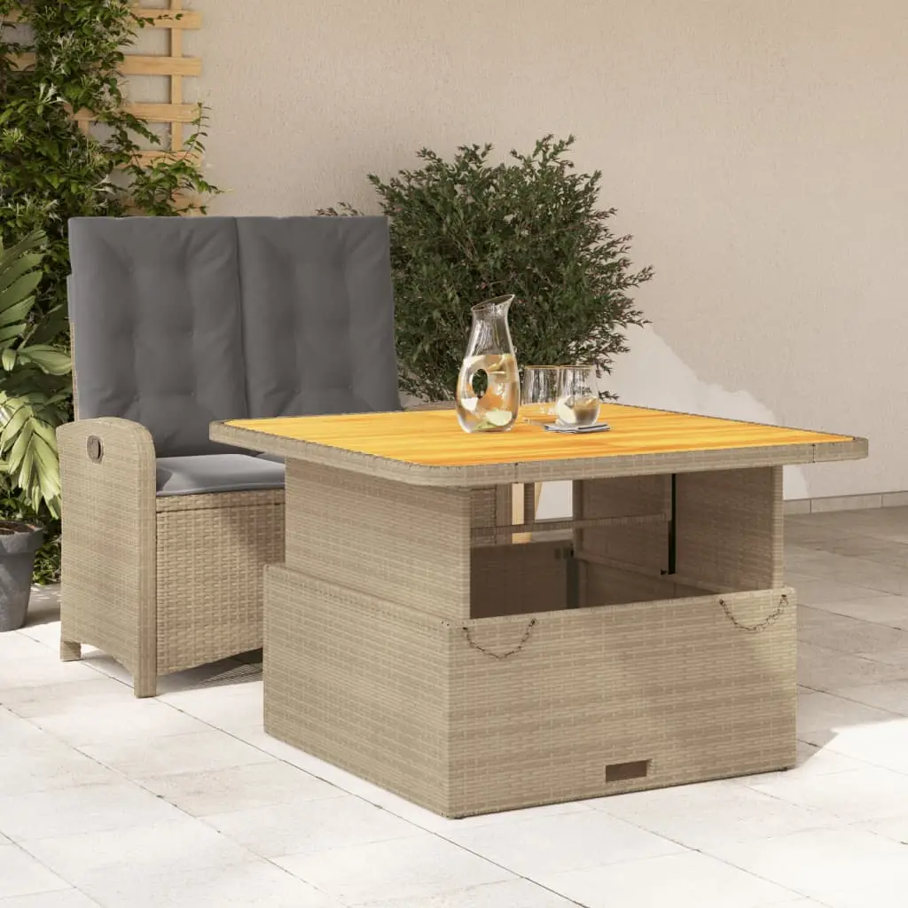 Ensemble de Jardin Compact 2 Places Beige, Banc Dossier Réglable et Table Modulable – ComfortXL Outdoor Living