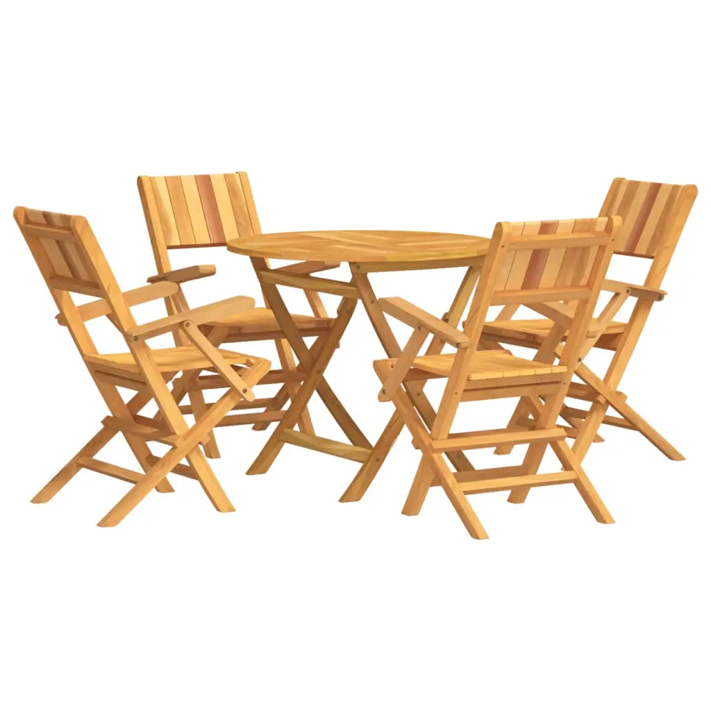 Ensemble de 5 pcs table de jardin avec chaises – mobilier de jardin Bois de teck massif-JU2634