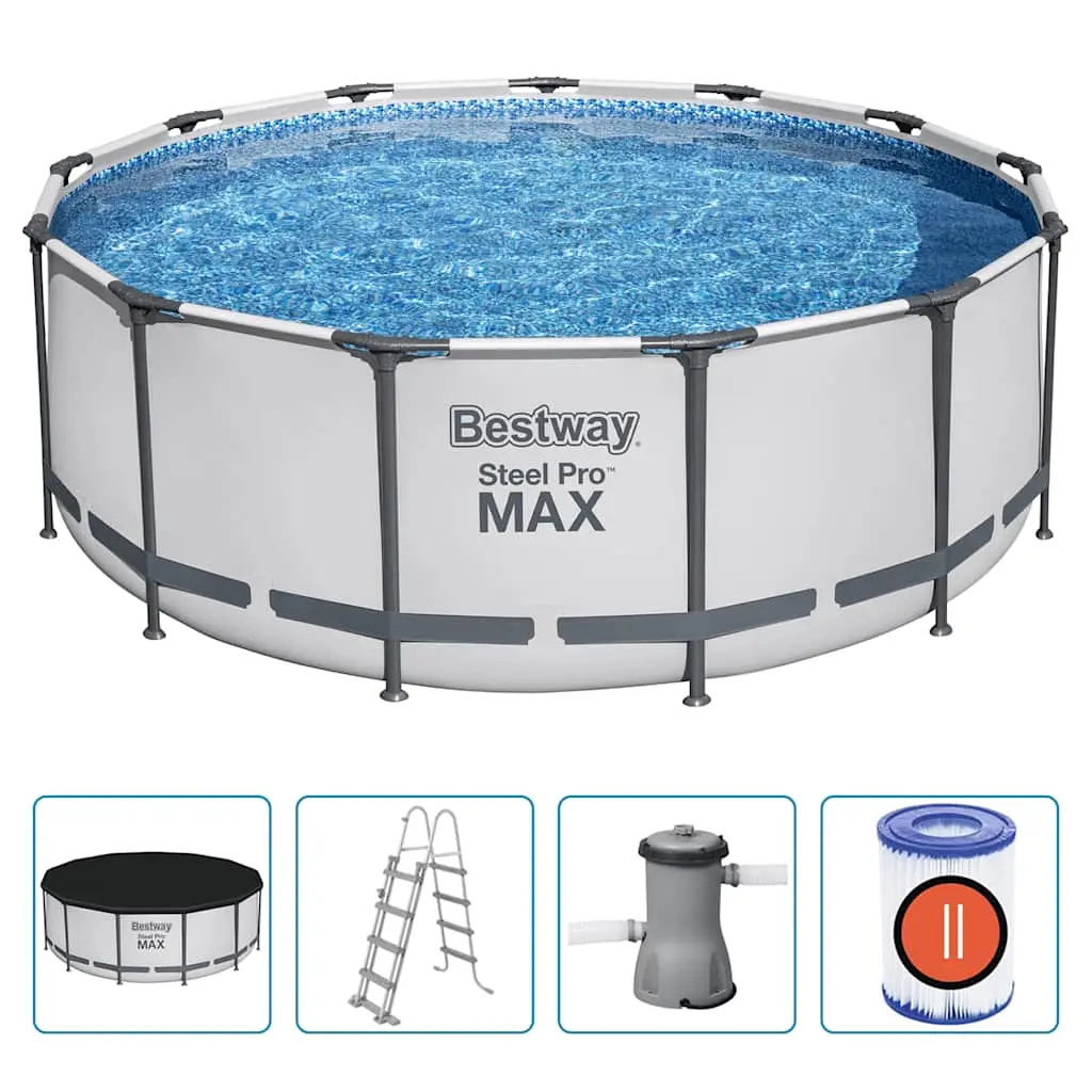 Ensemble de piscine – piscine hors sol ronde Steel Pro MAX 396×122 cm PC431