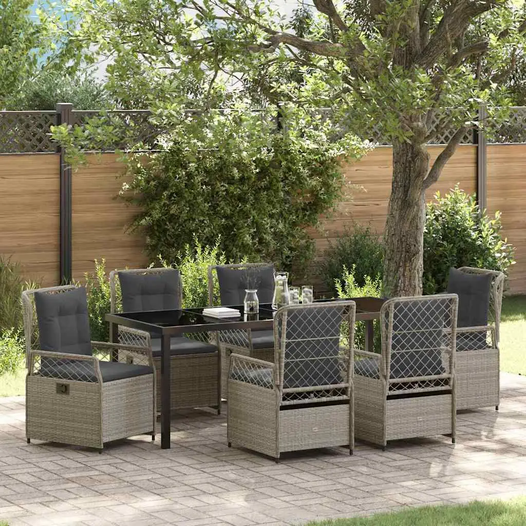 Ensemble de salle à manger pour jardin 7 pcs Gris clair vidaXL 3381021
