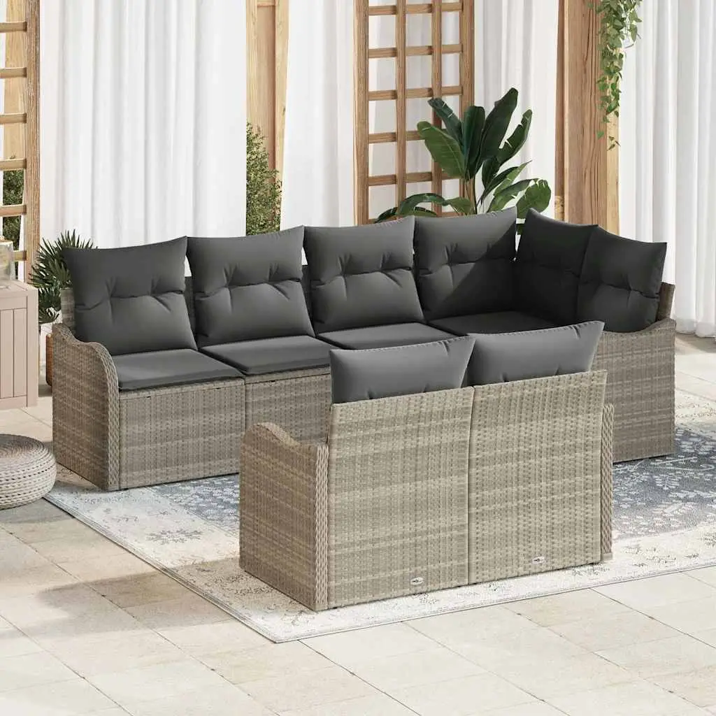 Ensemble de canapé de jardin Gris clair polyrotin vidaXL 3345742