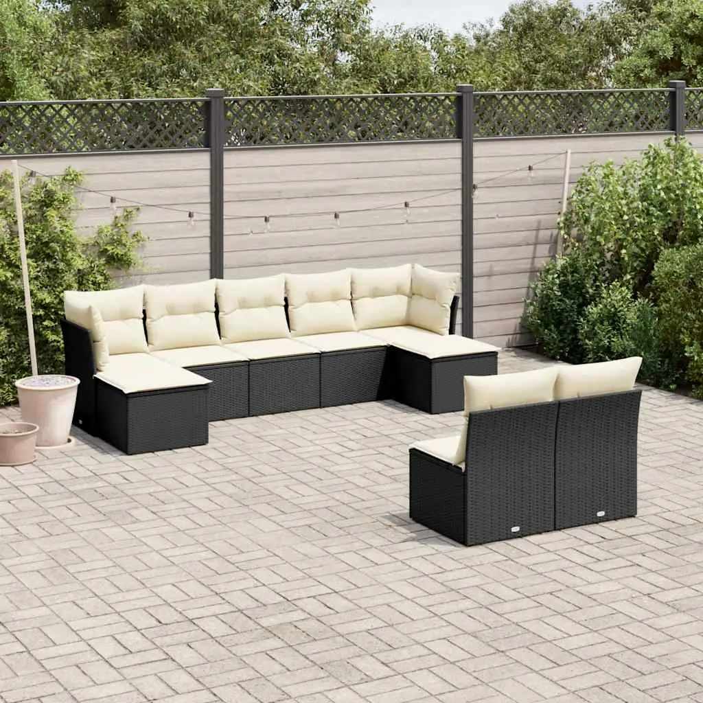 Ensemble canapés de jardin 9 pcs Résine tressée avec coffre de rangement modulable Noir – ComfortXL Outdoor Living