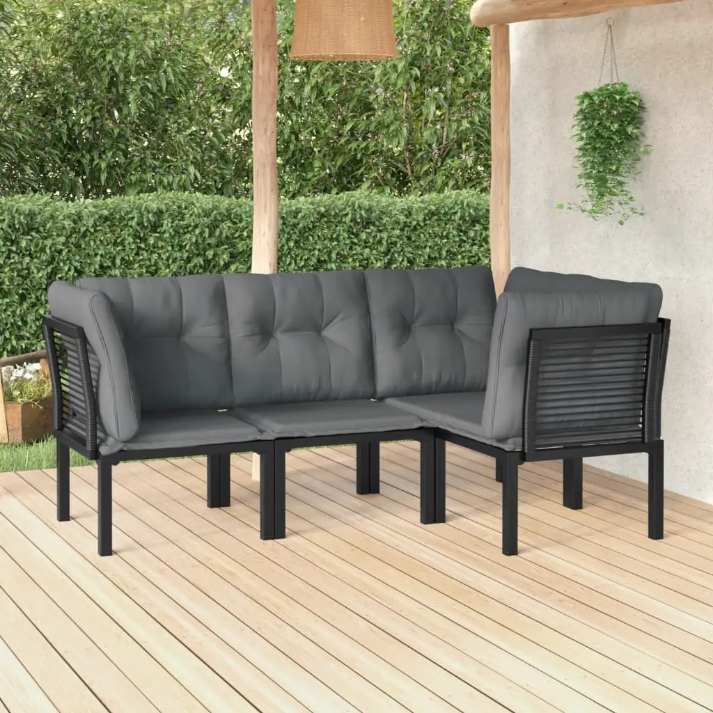 Ensemble de jardin modulable 4 pcs résine tressée pour terrasse Noir – ComfortXL Outdoor Living