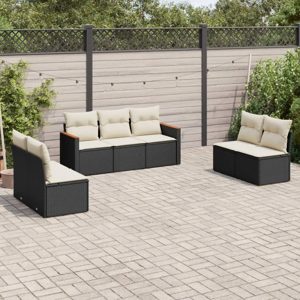Ensemble canapé modulable 7 pcs résine tressée avec rangement extérieur Noir – ComfortXL Outdoor Living