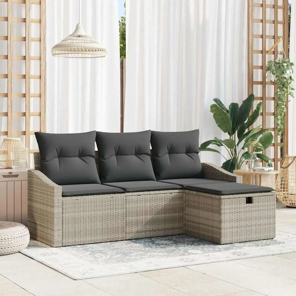 Ensemble de Canapés avec coussin 4 pcs polyrotin vidaXL 3360583