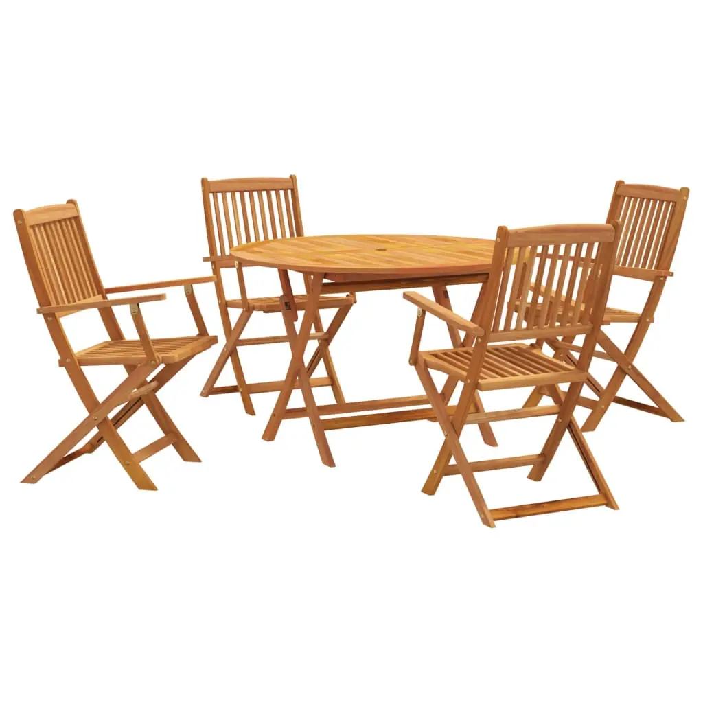 Ensemble de 5 pcs table de jardin avec chaises – mobilier de jardin Bois d’acacia solide-JU2773