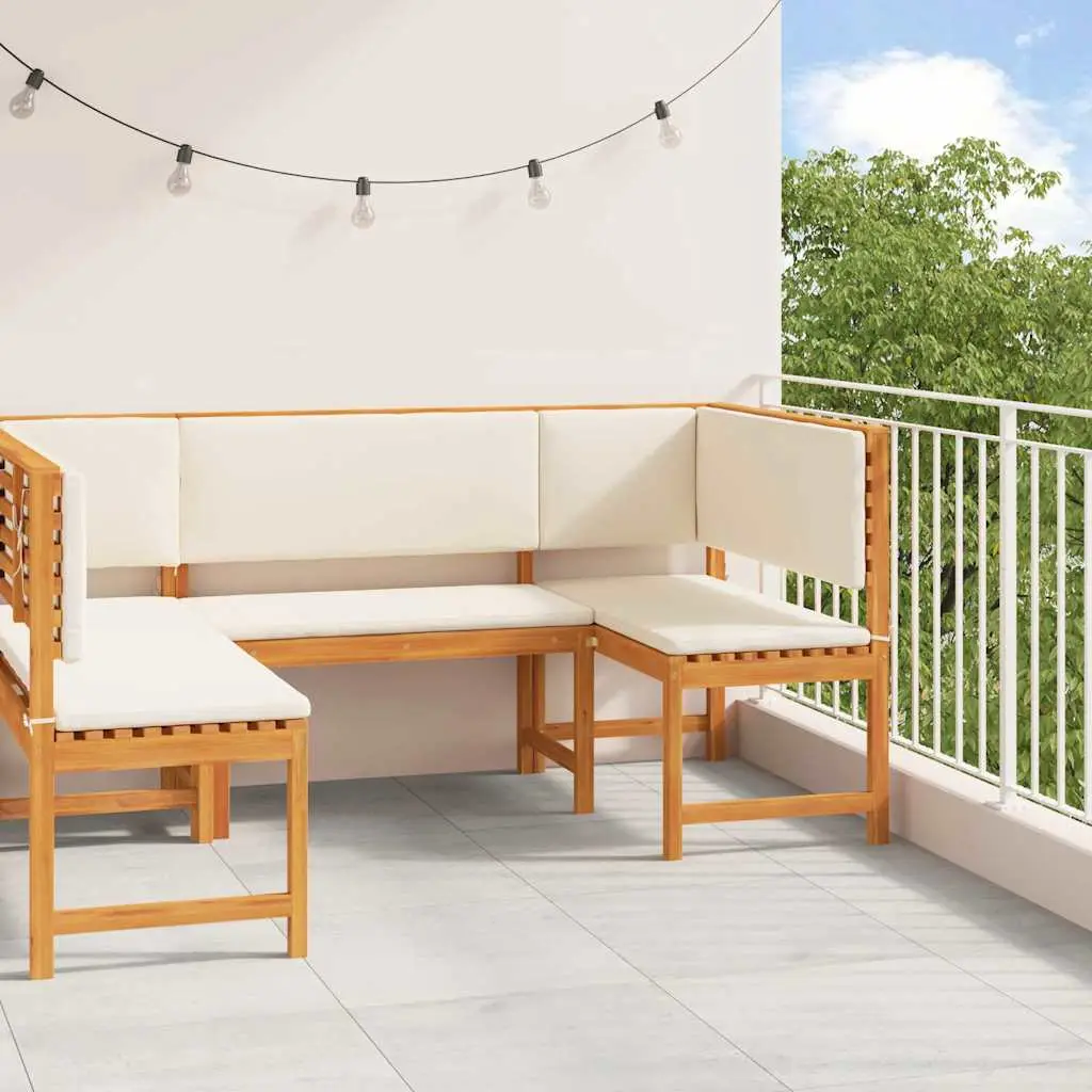 Ensemble de banc de jardin 3 pcs Marron Bois d’Acacia Massif vidaXL 3329105