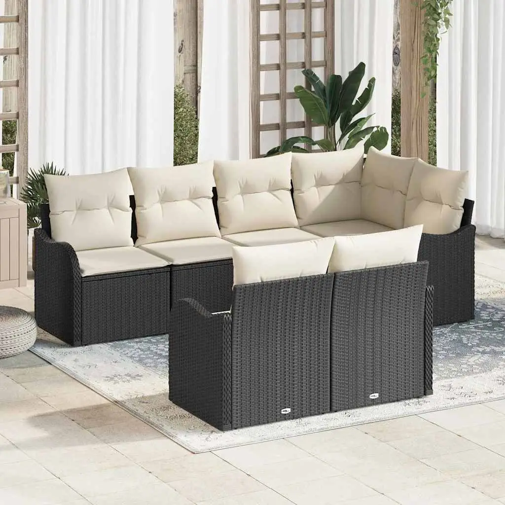 Ensemble de canapé de jardin Noir polyrotin vidaXL 3345737