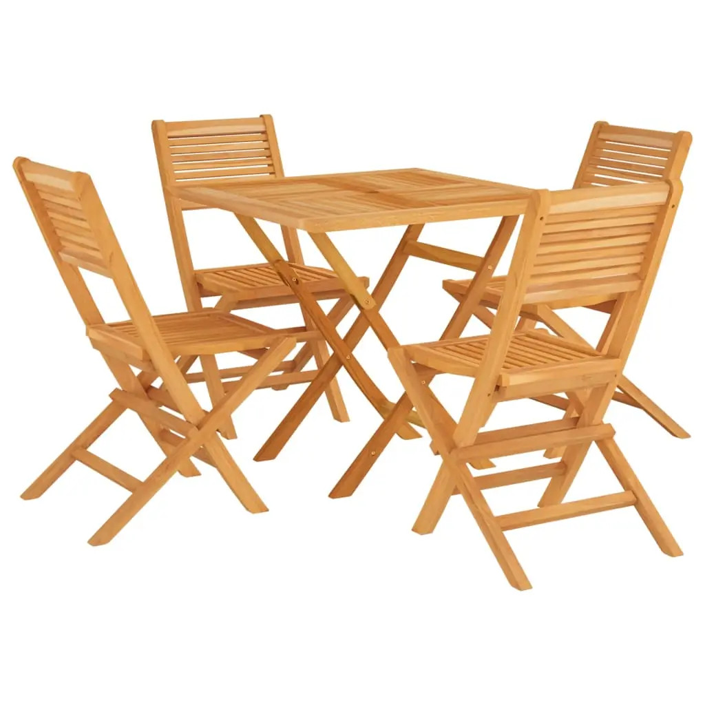 Ensemble de 5 pcs table de jardin avec chaises – mobilier de jardin Bois de teck massif-JU2855