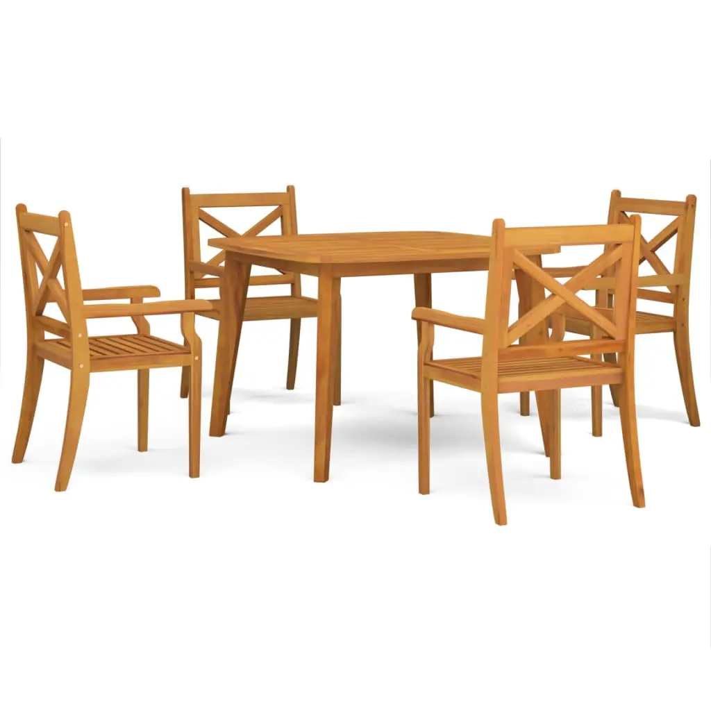 Ensemble de 5 pcs table de jardin avec chaises – mobilier de jardin Bois d’acacia solide-JU2654