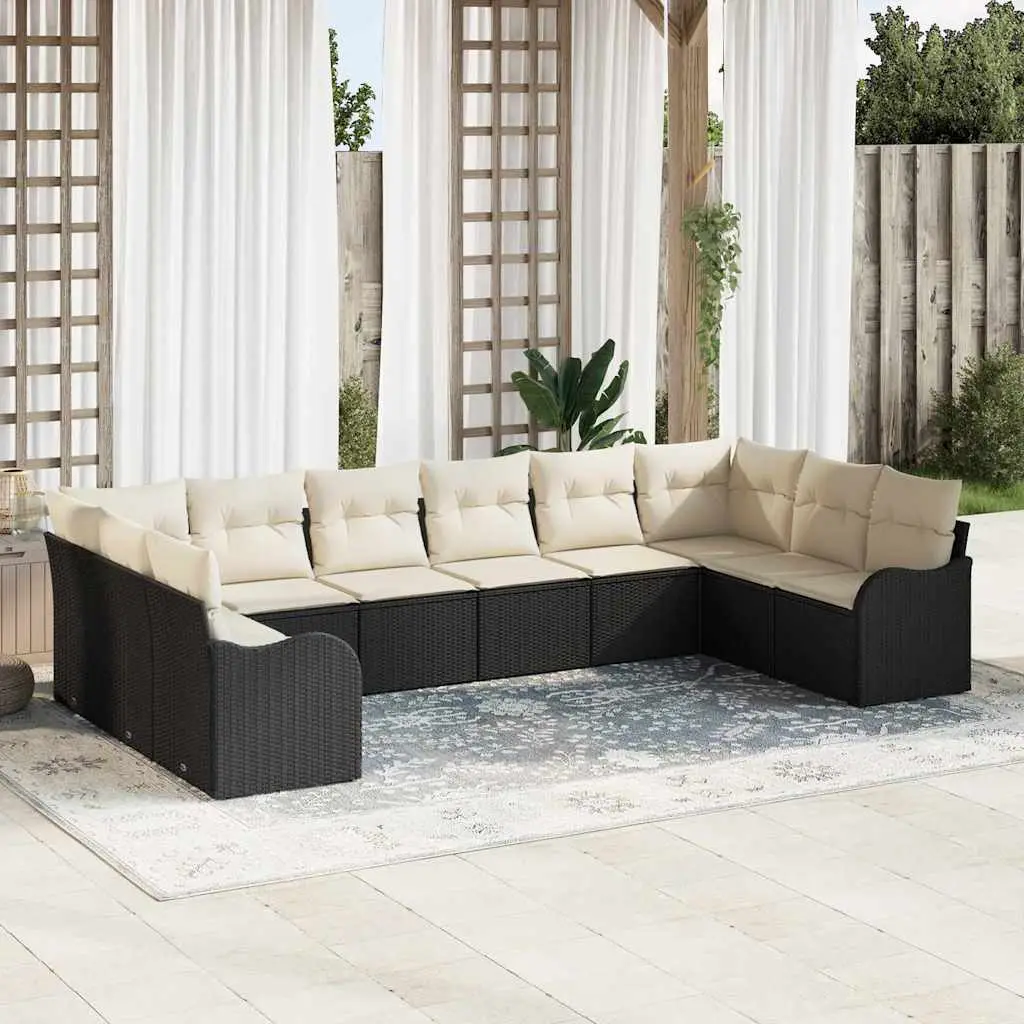 Ensemble de canapé de jardin Noir 344 x 177,5 x 85 cm polyrotin vidaXL 3345877