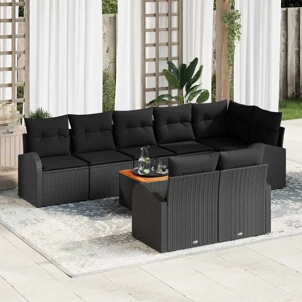 Ensemble de canapé de jardin avec stockage 9 pcs Noir polyrotin vidaXL 3356266
