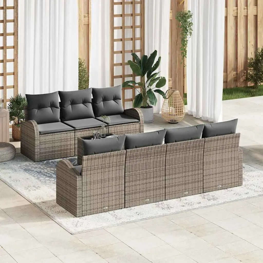 Ensemble de canapé de jardin Gris 55 x 55 x 37 cm polyrotin vidaXL 3345949
