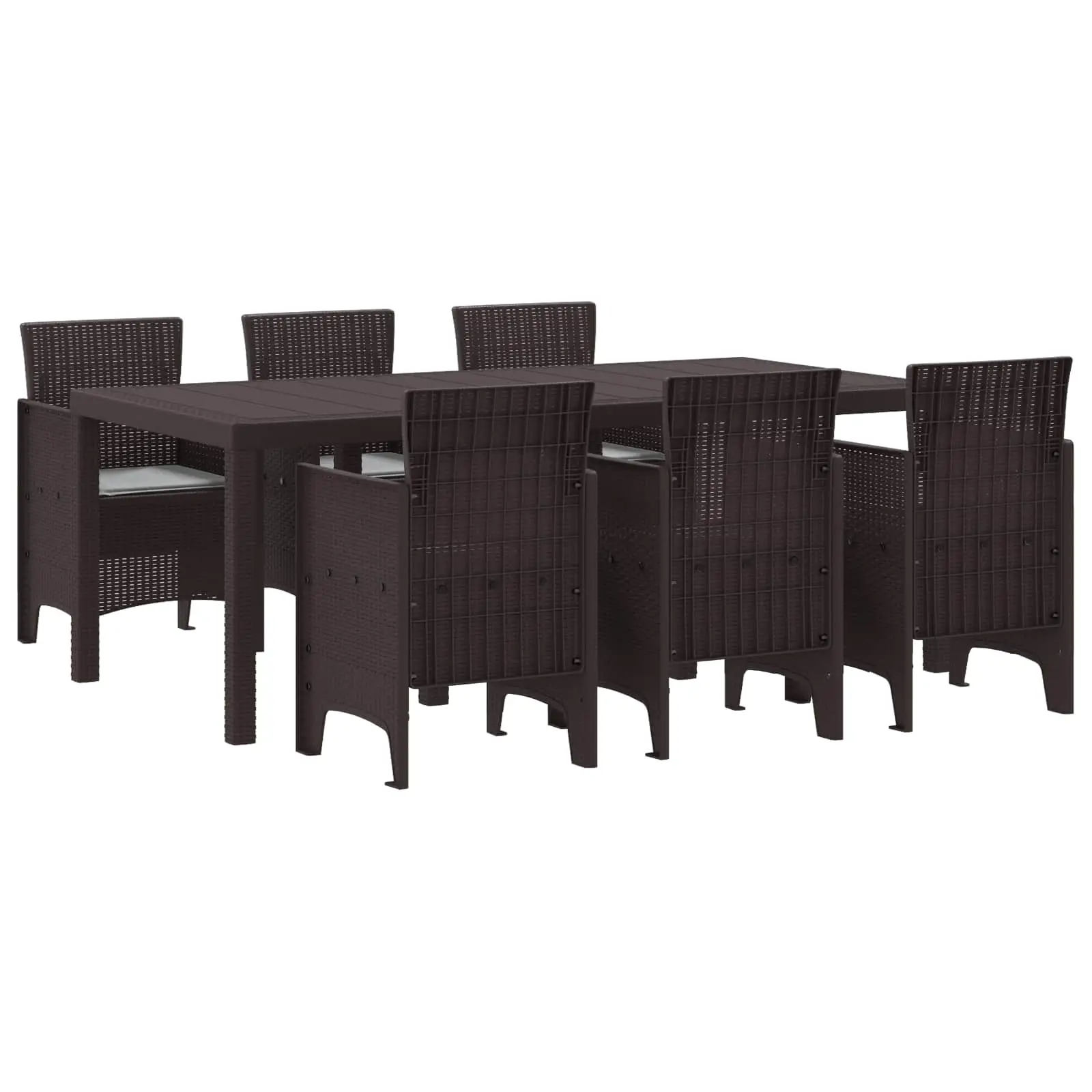 Ensemble de salle à manger pour jardin 7 pcs Marron vidaXL 3378719