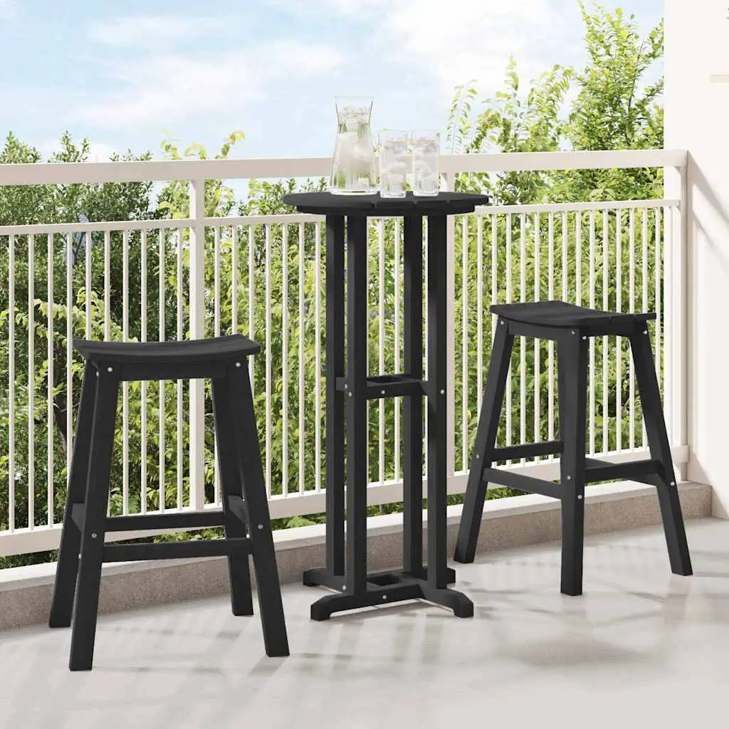 Ensemble de bar de jardin 3 pcs Noir HDPE vidaXL 3335802