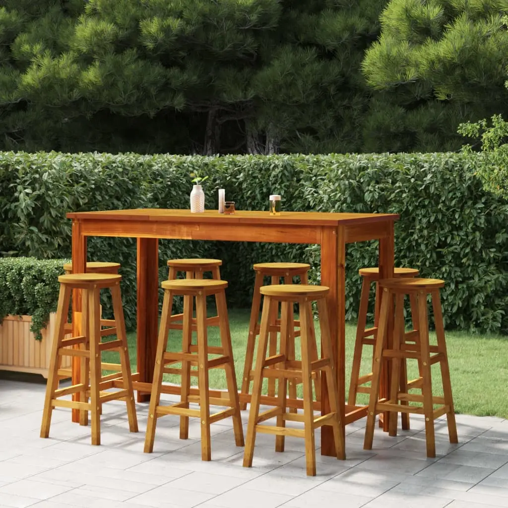 Ensemble de bar de jardin 9 pcs Bois d’acacia solide vidaXL 3116024