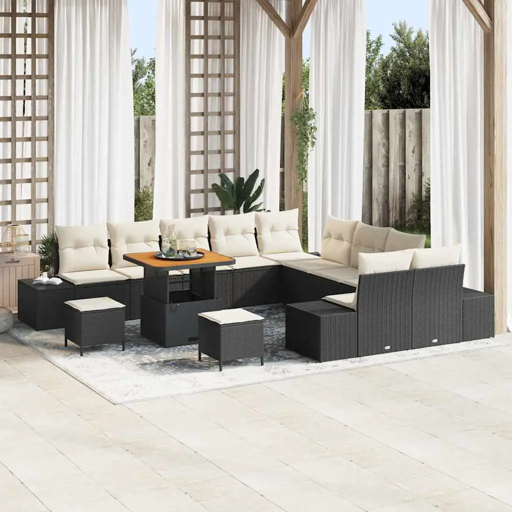 Ensemble de jardin modulable en polyrotin 13 éléments Noir – ComfortXL Outdoor Living