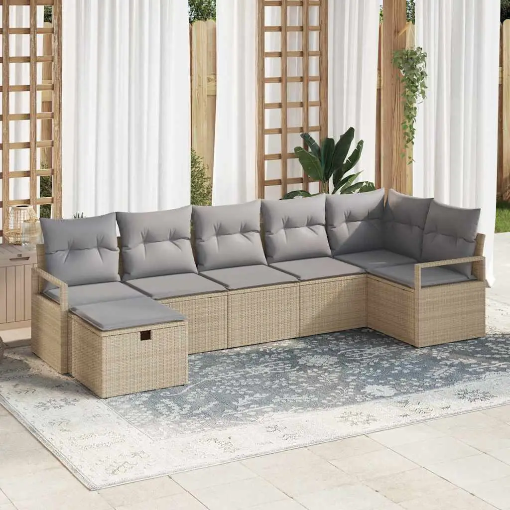 Ensemble de Canapés avec coussin 4 pcs polyrotin vidaXL 3360531