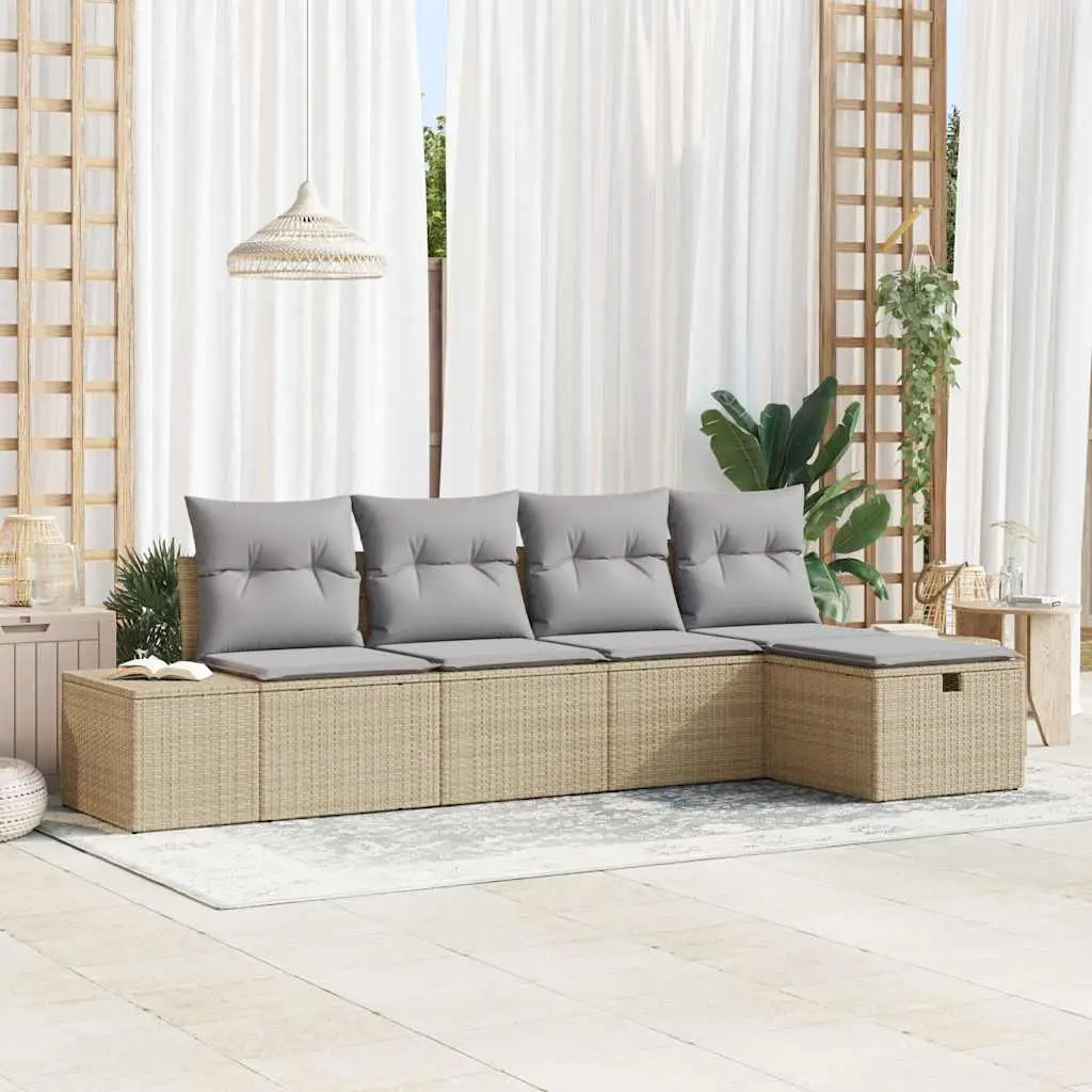 Ensemble de Canapés avec coussin 5 pcs polyrotin vidaXL 3360691