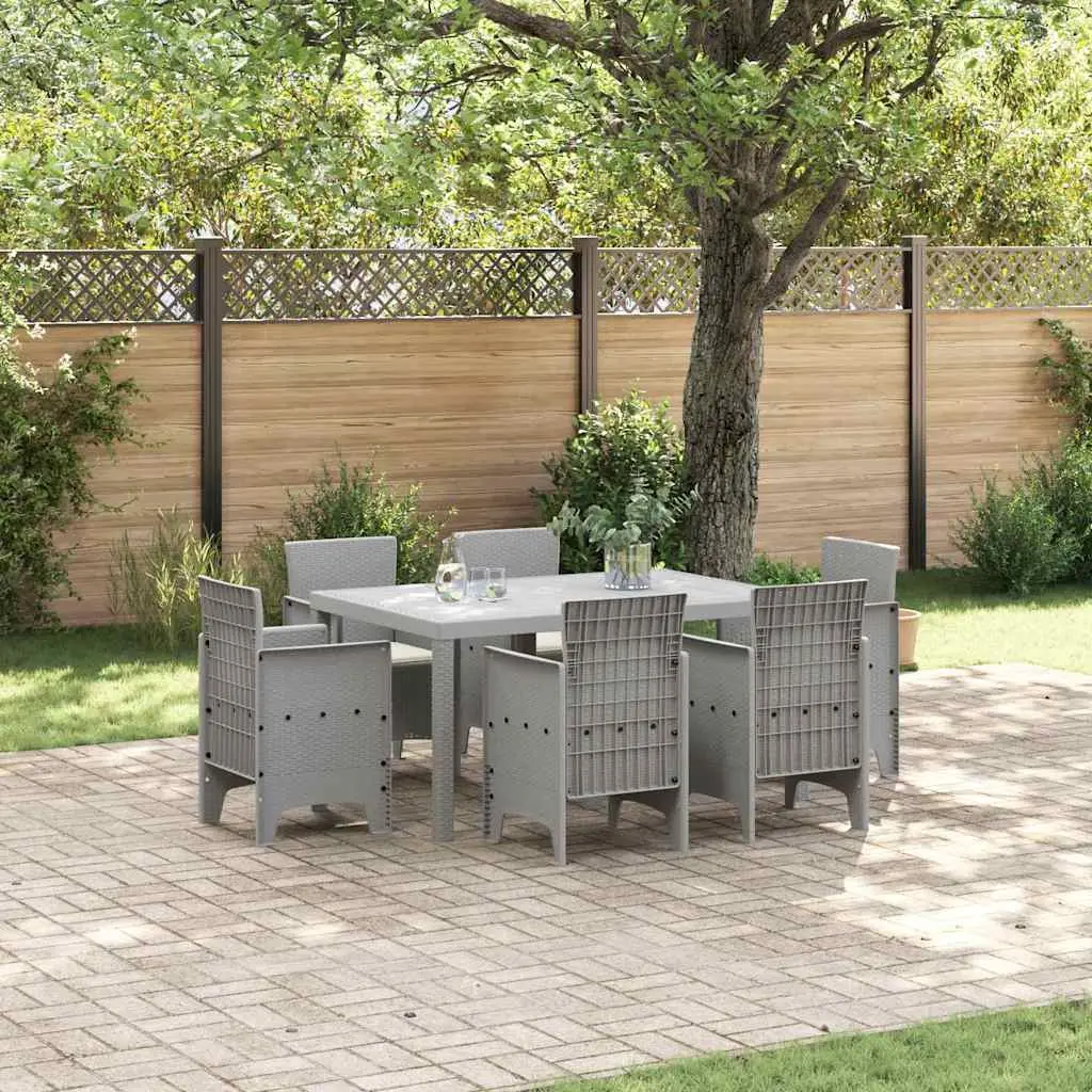 Ensemble de salle à manger pour jardin 7 pcs Gris clair vidaXL 3378571