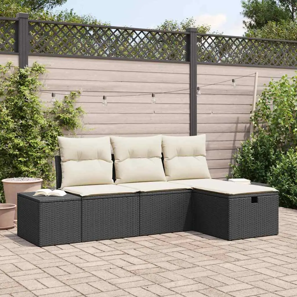 Ensemble de Canapés avec coussin 4 pcs polyrotin vidaXL 3360678
