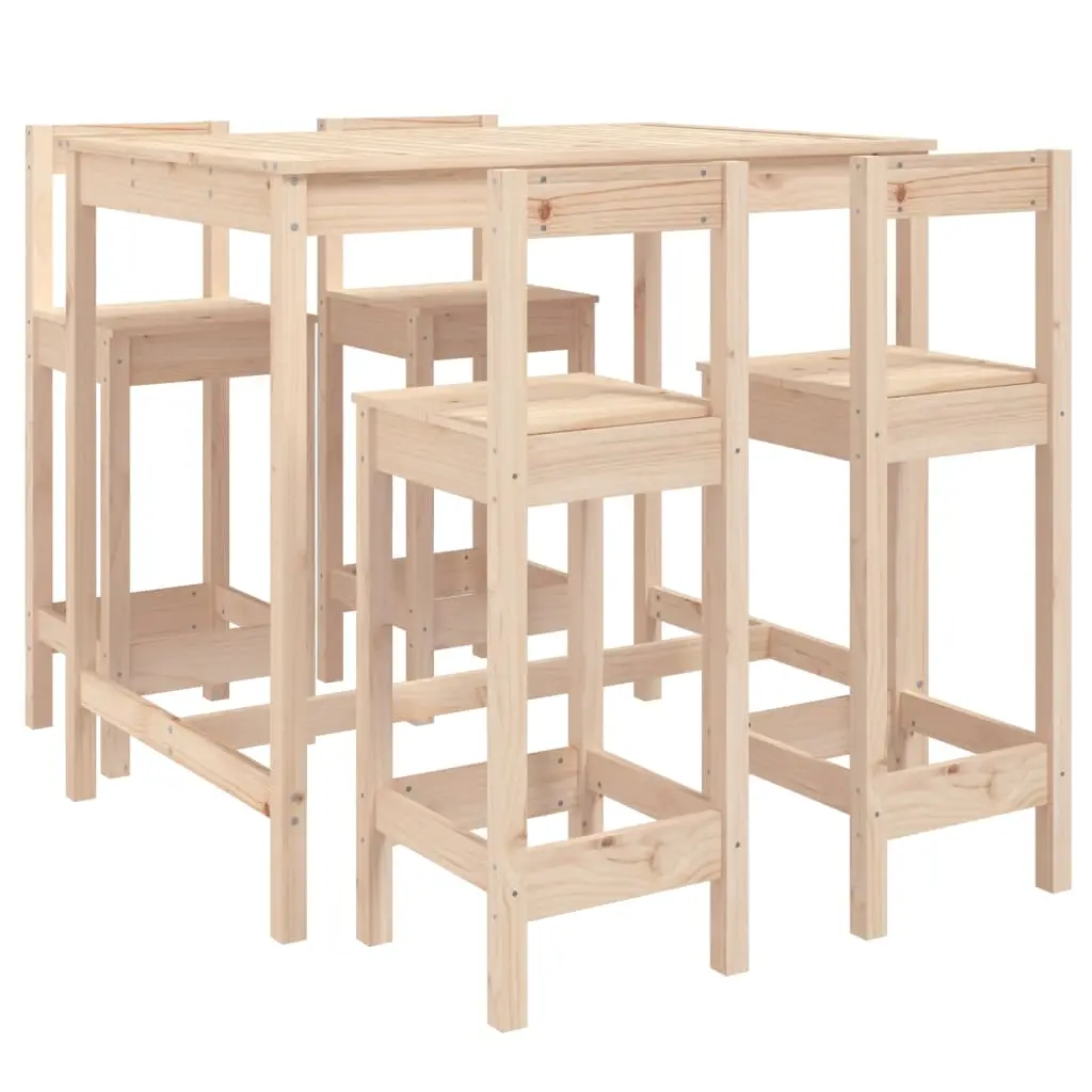 Ensemble de 5 pcs bar de jardin – Mobilier d’extérieur – Mobilier de jardin bois de pin massif-JU2178