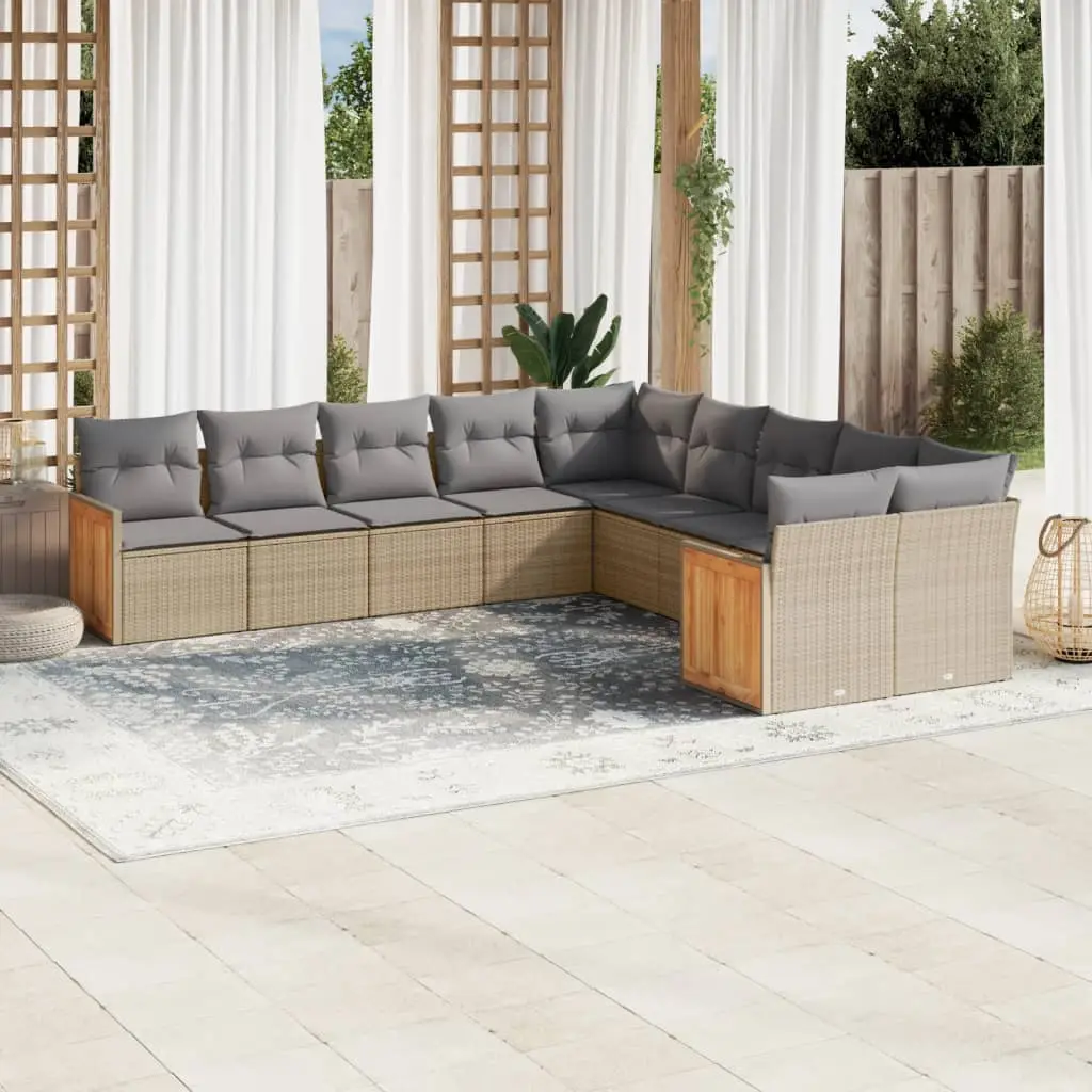 Ensemble Canapés Extérieur 10 Pièces Résine Tressée Modulable pour Terrasse Beige et Gris – ComfortXL Outdoor Living
