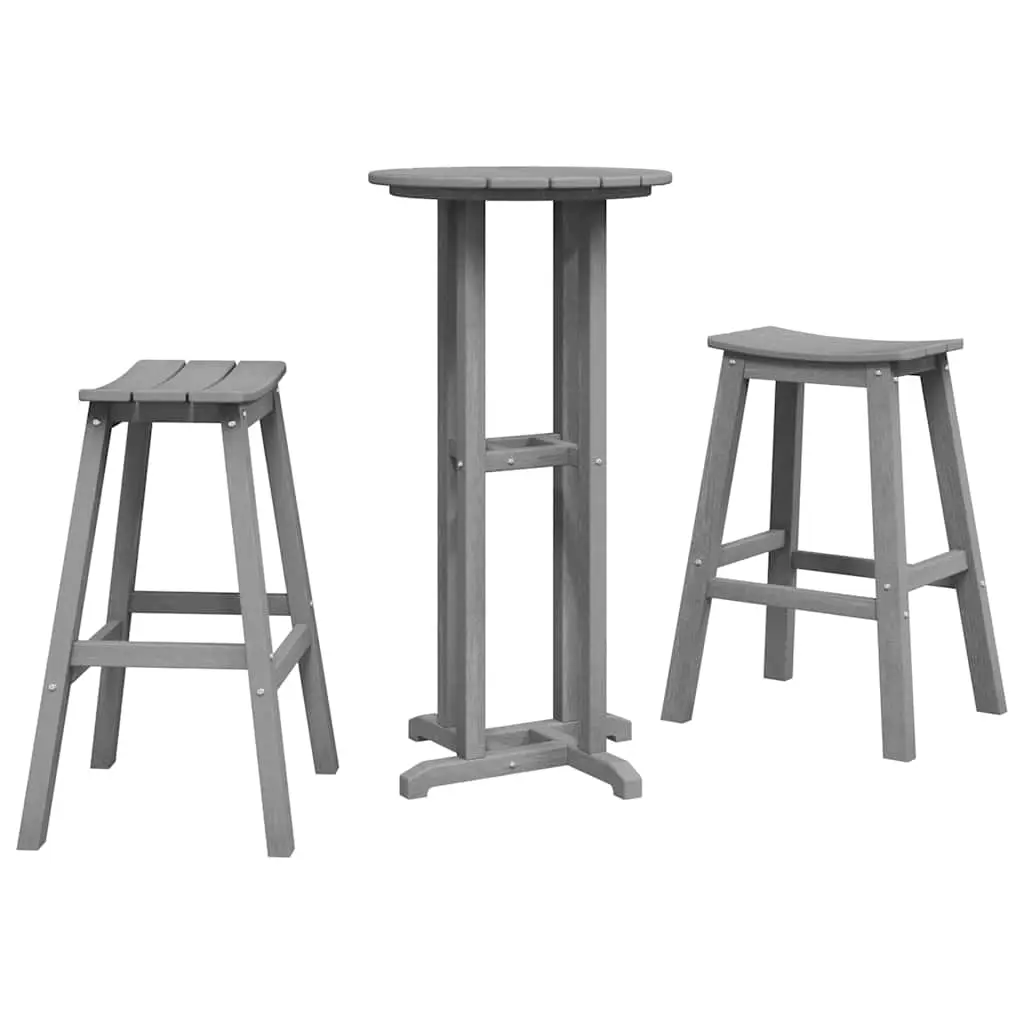 Ensemble de bar de jardin 3 pcs | Mobilier d’extérieur Gris clair HDPE Maison Chic