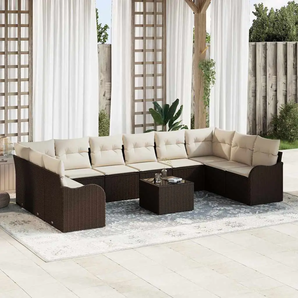 Ensemble de canapé de jardin Marron 55 x 55 x 37 cm polyrotin vidaXL 3345888