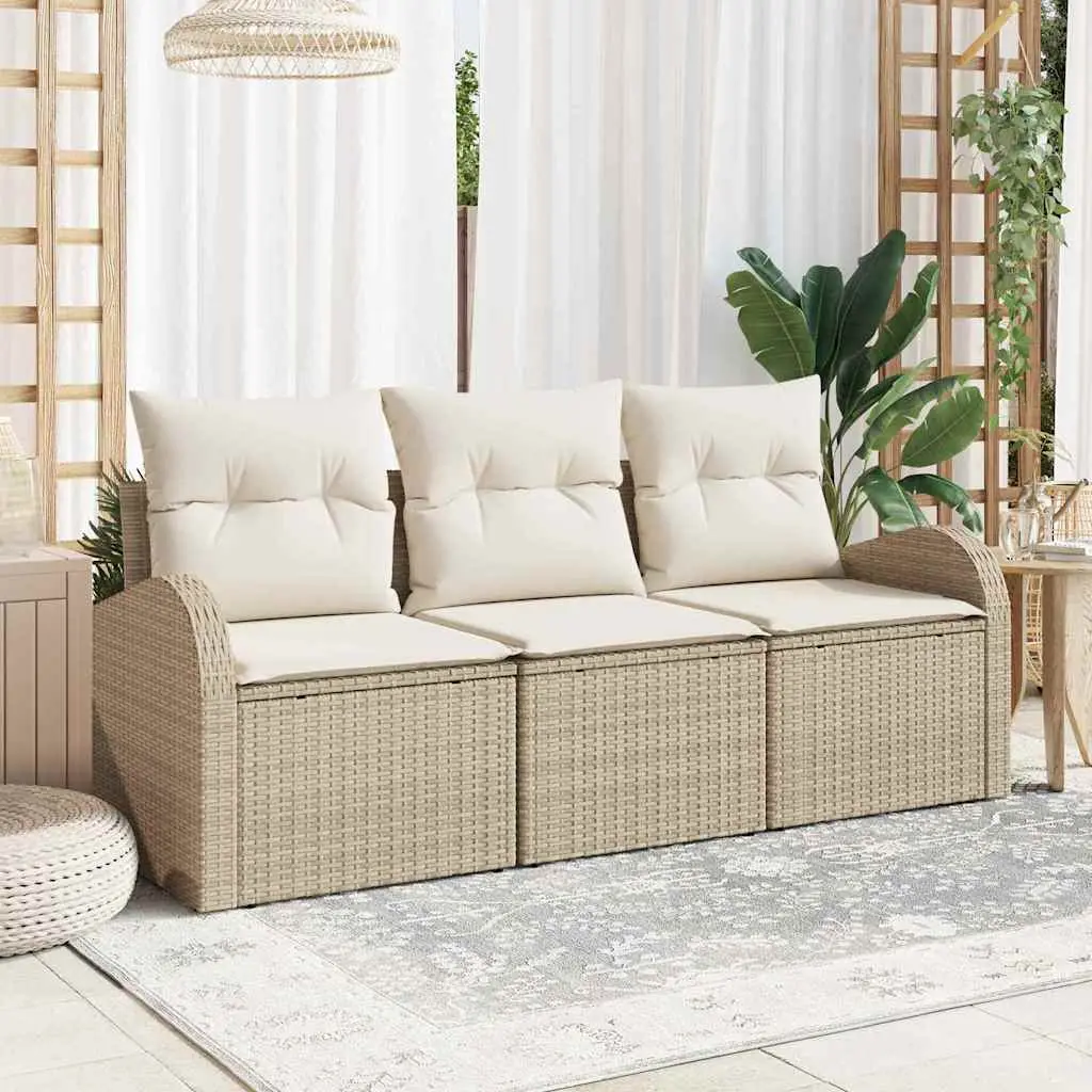 Ensemble de canapé de jardin Beige polyrotin vidaXL 3345901
