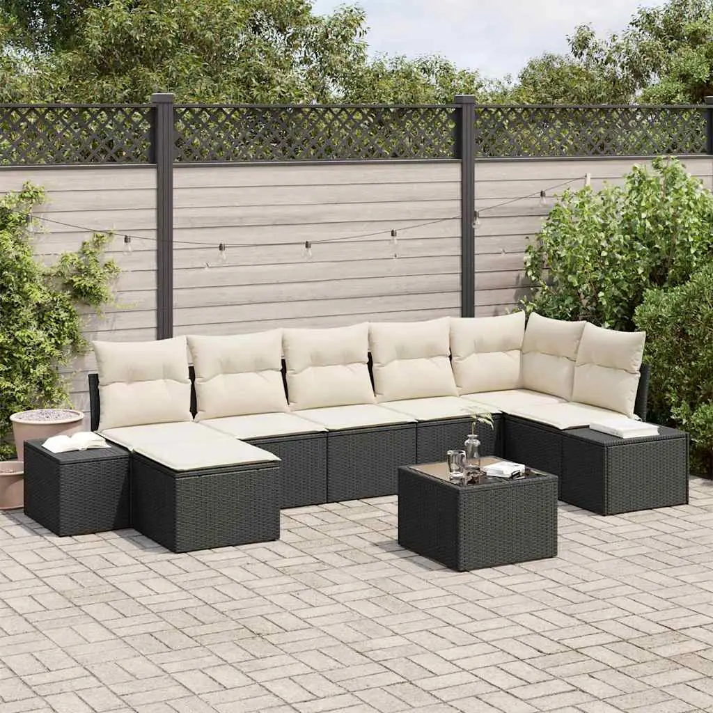 Ensemble Canapé Jardin Résine Tressée Modulable avec Rangement et Table Réglable Noir – ComfortXL Outdoor Living