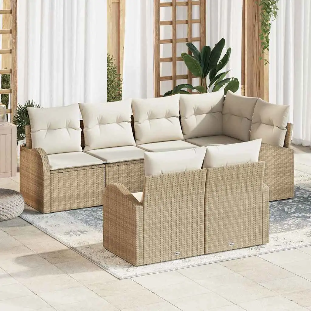 Ensemble de canapé de jardin Beige polyrotin vidaXL 3346081
