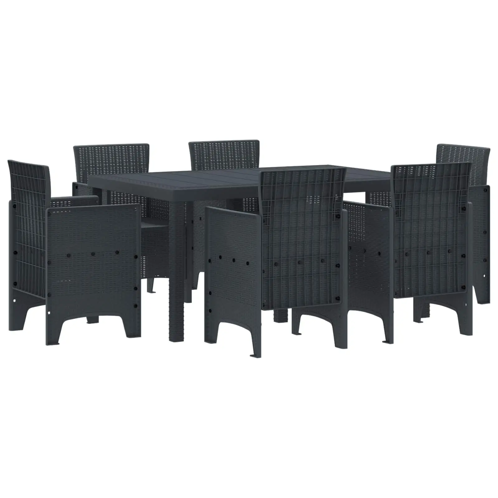 Ensemble de salle à manger pour jardin 7 pcs Anthracite vidaXL 3378552 Anthracite/ sans coussin