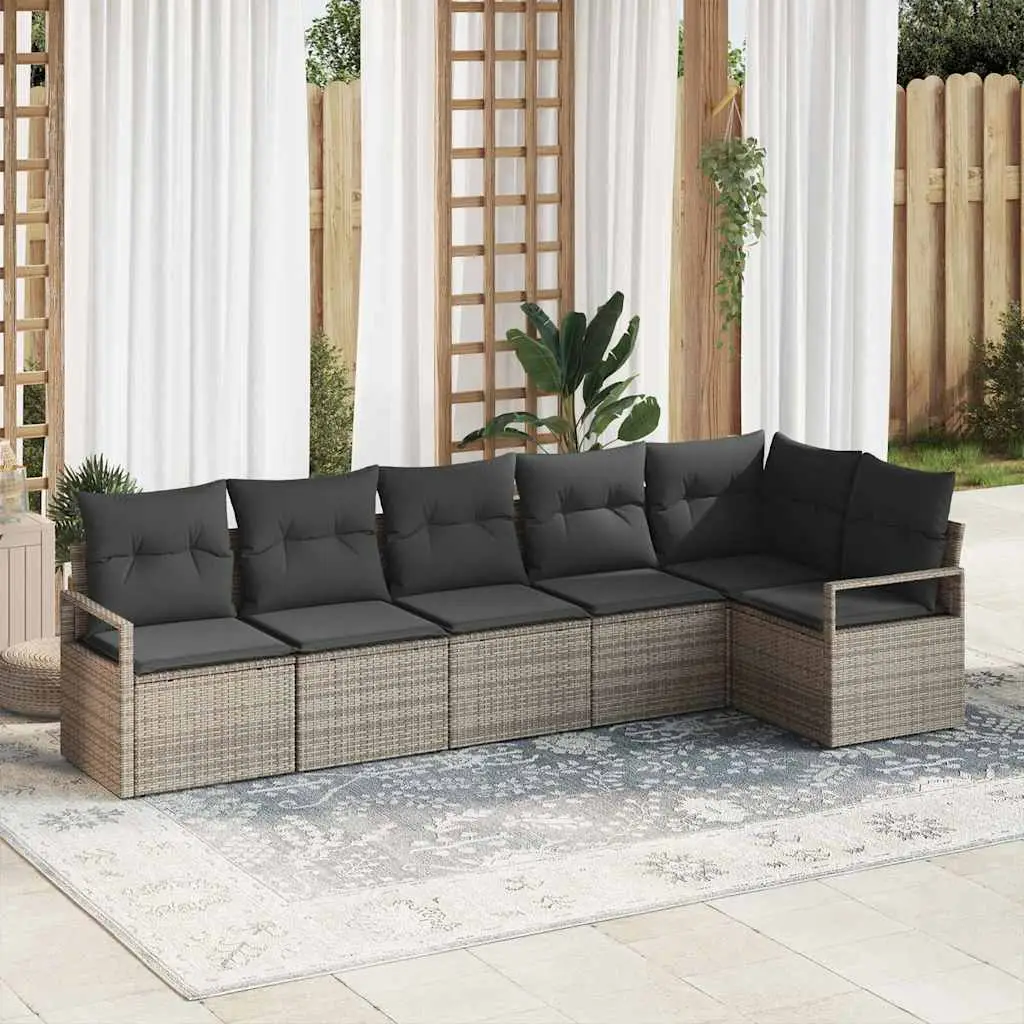 Ensemble de Canapés 6 pcs Gris polyrotin vidaXL 3346399