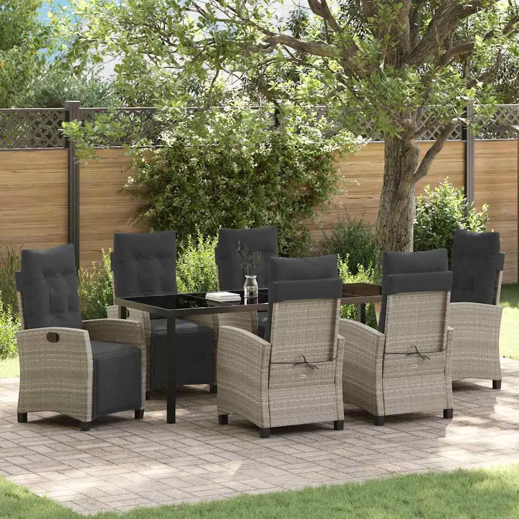 Ensemble de salle à manger pour jardin 7 pcs Gris clair vidaXL 3380461