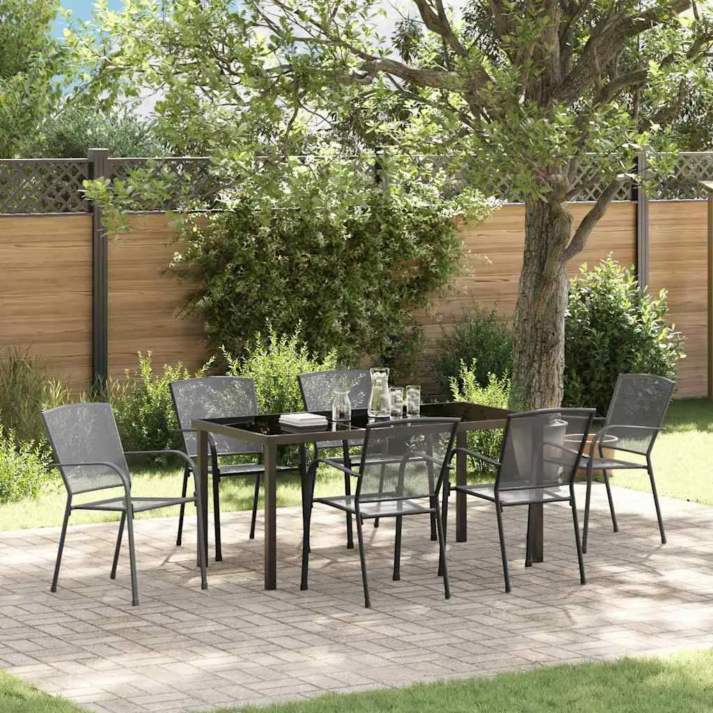 Ensemble de salle à manger pour jardin 7 pcs Anthracite vidaXL 3379286