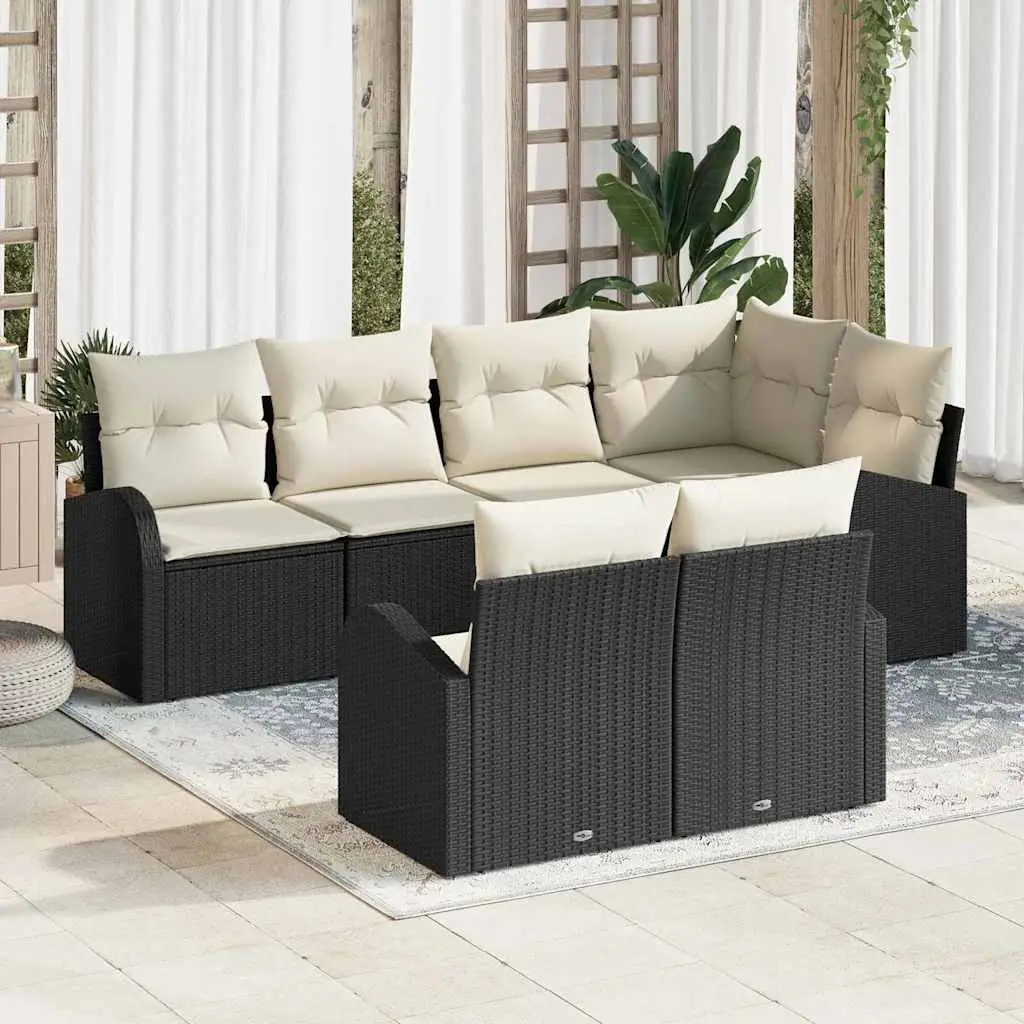 Ensemble de canapé de jardin Noir polyrotin vidaXL 3346077