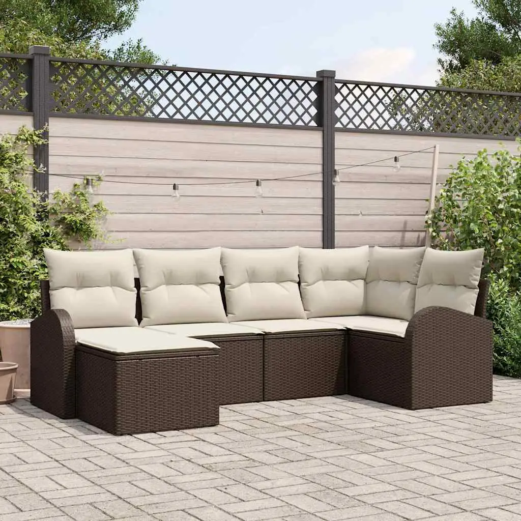 Ensemble de canapé de jardin Marron polyrotin vidaXL 3346108