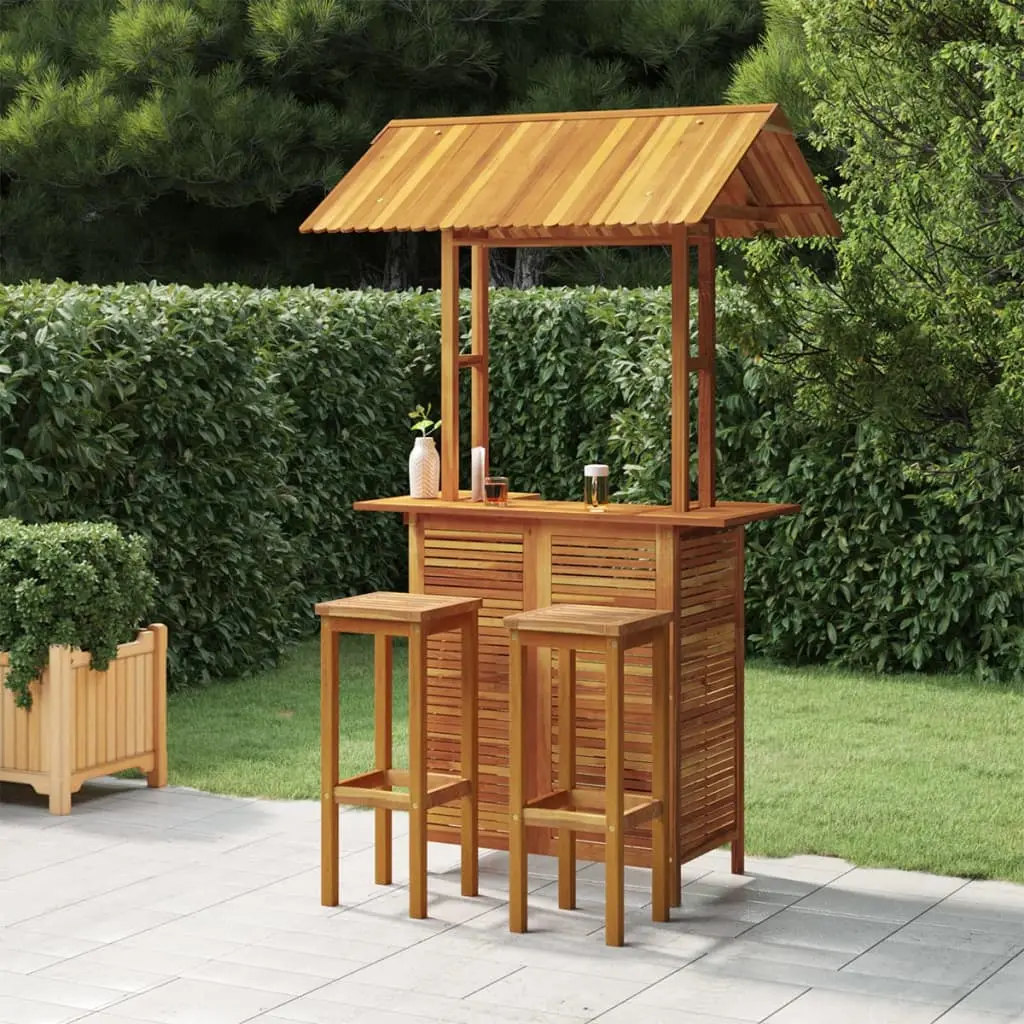Ensemble de bar de jardin 3 pcs Bois d’acacia solide vidaXL 3116008