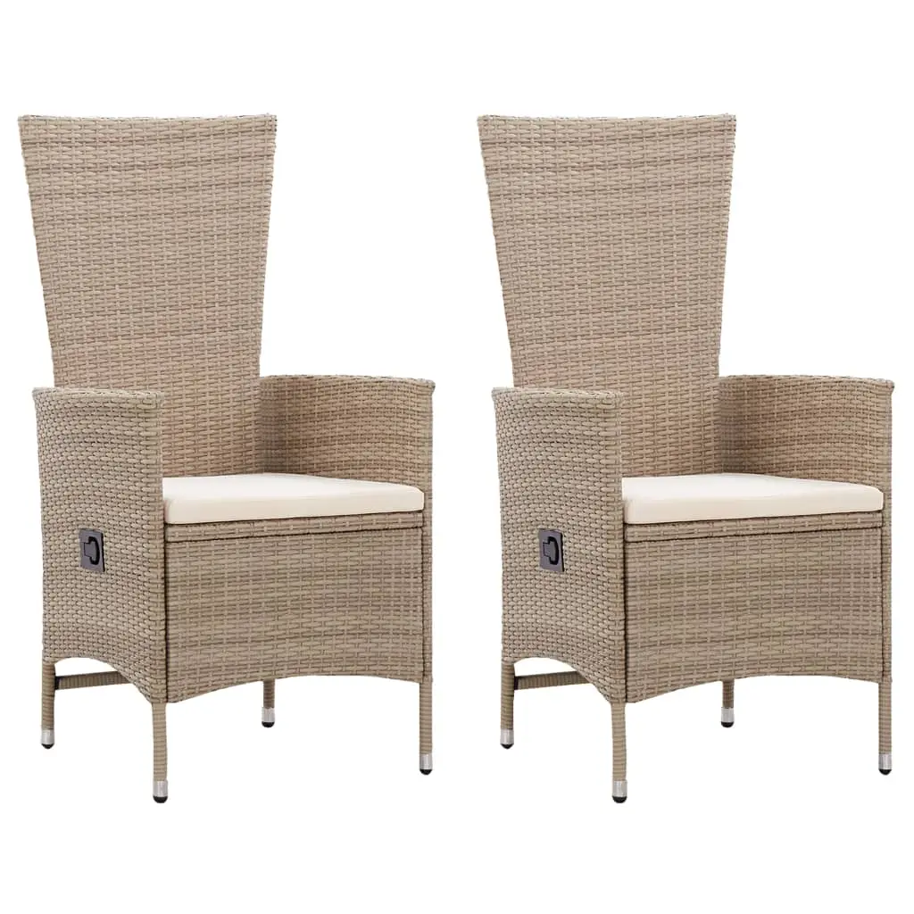 Ensemble de 3 pcs table de jardin avec chaises – mobilier de jardin Beige-JU3024