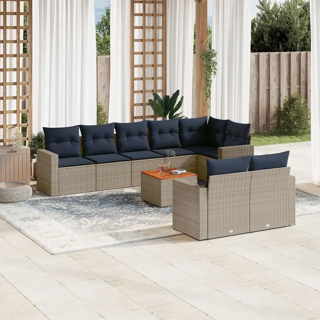 Ensemble de jardin 8 places en résine tressée Gris avec coffre de rangement modulable – ComfortXL Outdoor Living