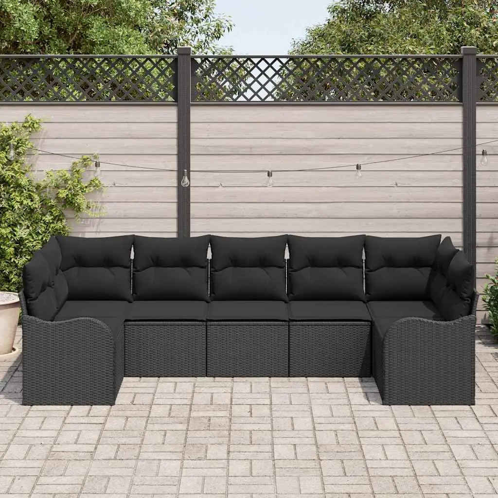 Ensemble canapé extérieur 7 pcs en Poly rotin design modulable Noir – ComfortXL Outdoor Living