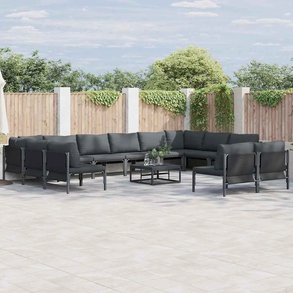 Ensemble de Jardin XXL Acier 13 Pièces avec Table pour Espace Événementiel Anthracite – ComfortXL Outdoor Living