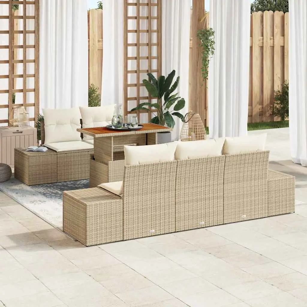 Ensemble de salle à manger pour jardin 6 pcs Beige et crème vidaXL 3349903 beige et crème
